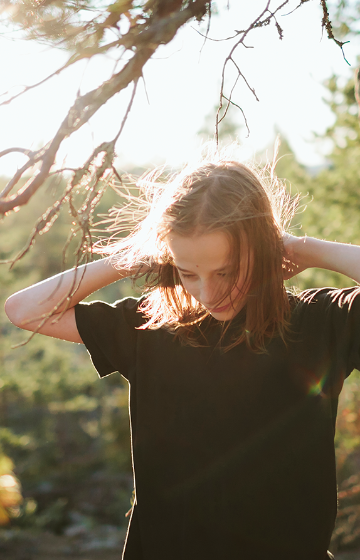 Girl in forest
