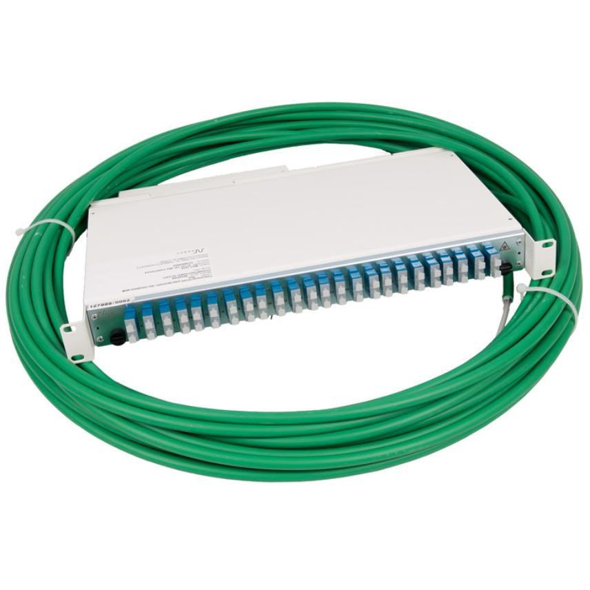 19 inch Preterminated fibre optic subrack with cable