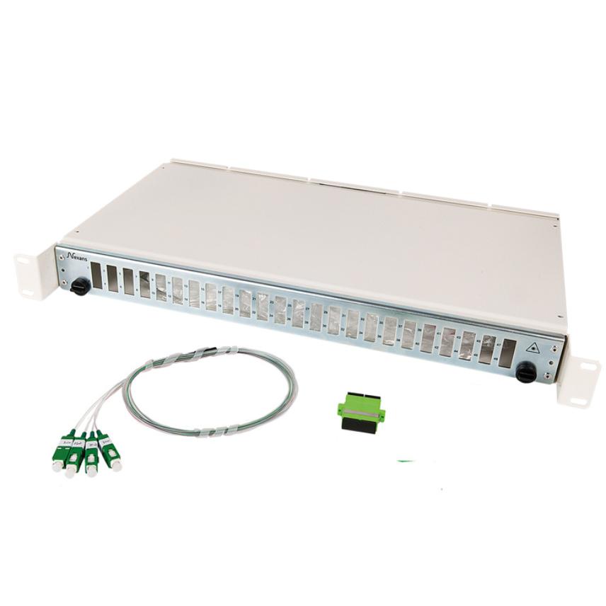 ODF-Enhet 19 tum 1U med installationskit 24SM SC/APC Fan-out