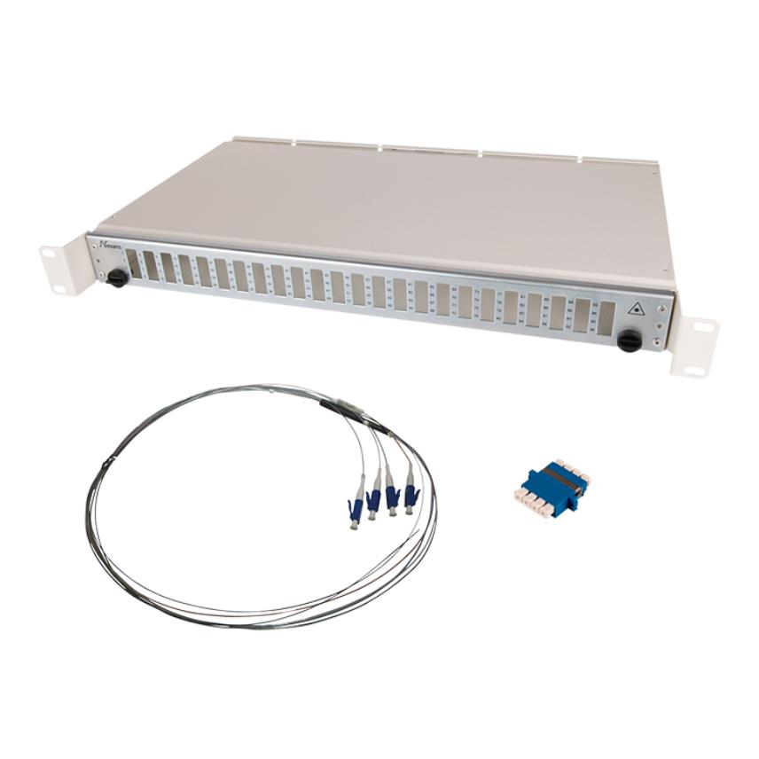 ODF-Enhet 19 tum 1U med installationskit 96SM LC/UPC Fan-out