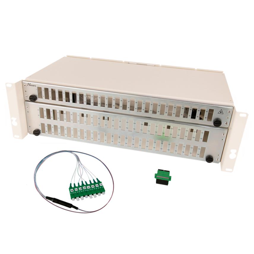 ODF-Enhet 19 tum 3U med installationskit 144SM SC/APC Fan-out