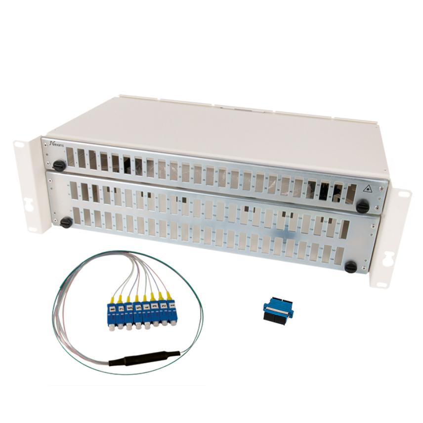 ODF-Enhet 19 tum 3U med installationskit 144SM SC/UPC Fan-out