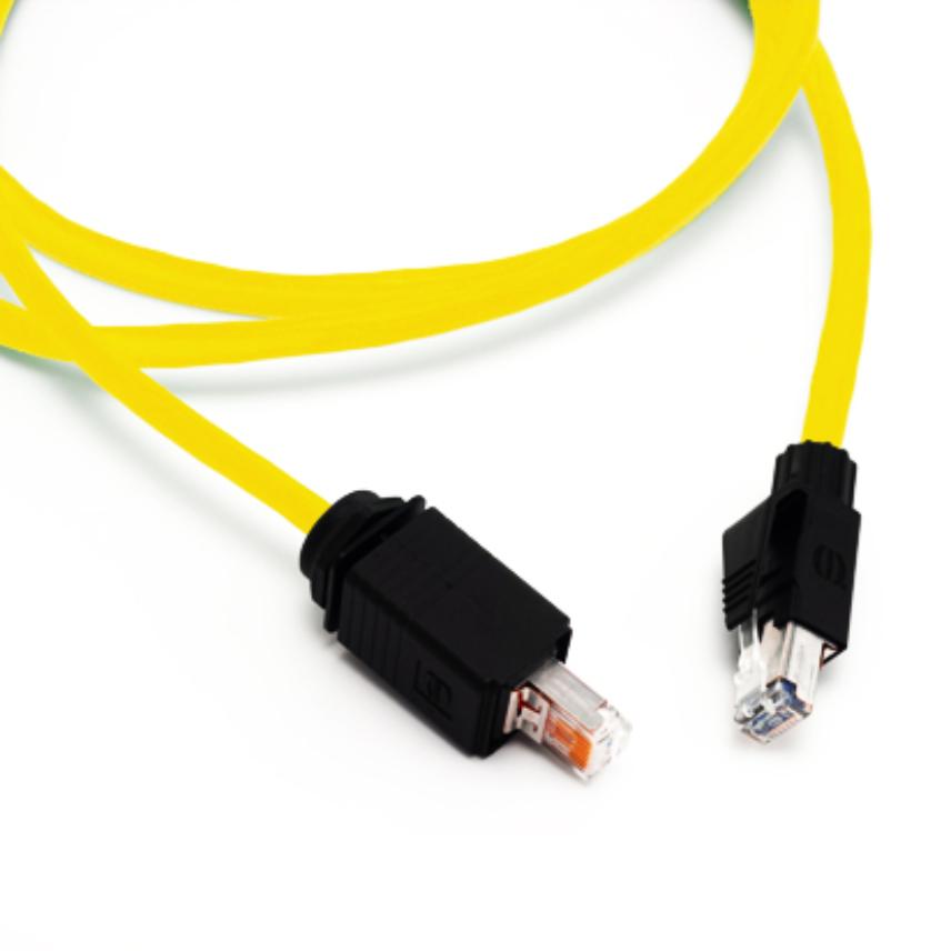 LANmark Industri Patchkablage RJ45 IP67/IP20 Kategori 6A skärmat PUR 1.5m Gul