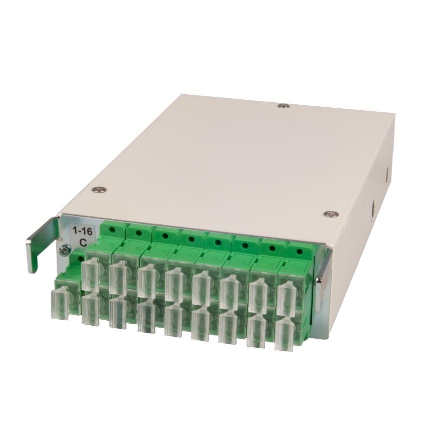 N3S preterminated fibre optic subrack 1:16 splitter SC/APC