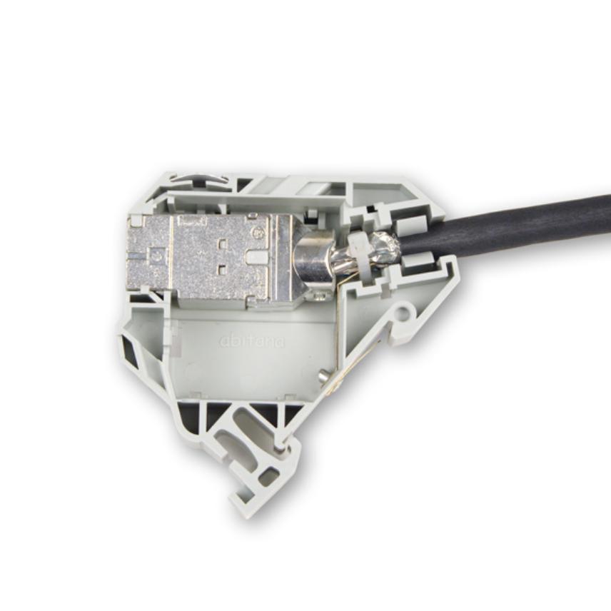 LANmark Industry module DIN-rail mount with 1 Snap-In Category 7A